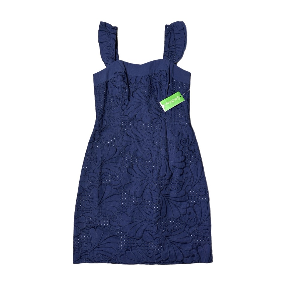 Lilly Pulitzer Navy Embroidered Sheath Dress NWT - Picture 3 of 9